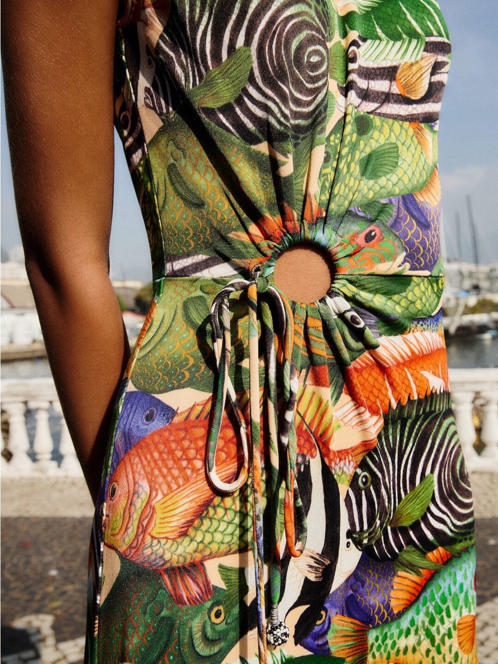 FARM RIO Multicolor Fish Sea Sleeveless Maxi Dress - Picture 4 of 4